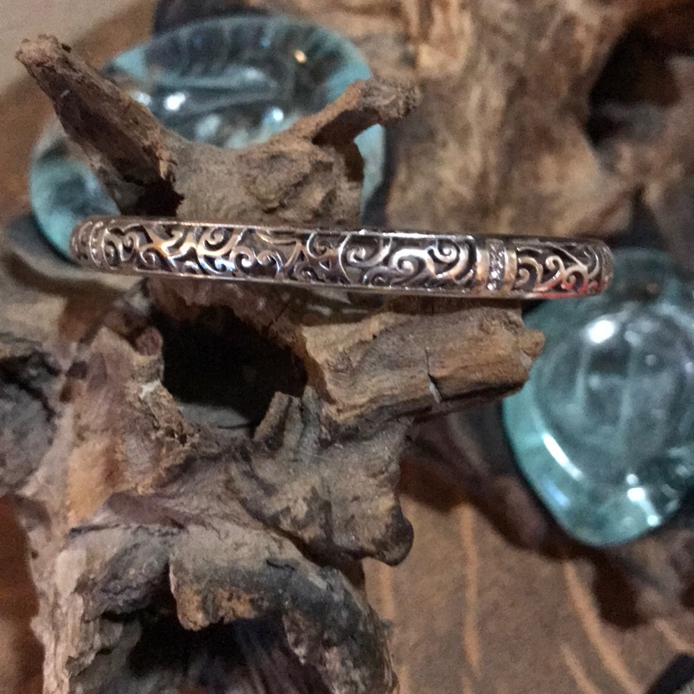Brighton cutout silver bangle bracelet